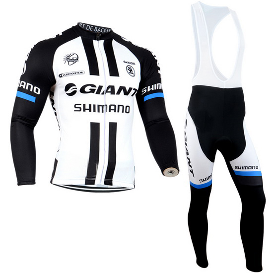 2014 Maillot Giant Tirantes Mangas Largas Negro Y Blanco